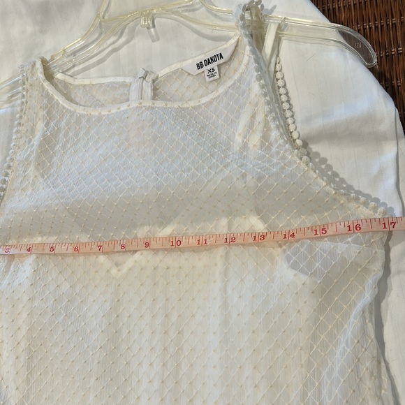 BB Dakota Size XS Crème Colored 2 Piece Dress Zippered Back Scallop hem - Picture 6 of 7